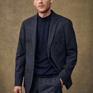 Vtg Harris Tweed Sport Coat Blazer Jacket Wool Men's 42 R Blue Flecked 70s 80s